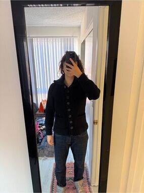 Knit Collared Button-Up Sweater